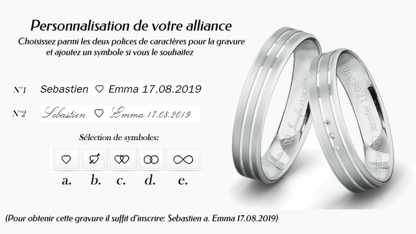 Bague fiancaille gravure hot sale